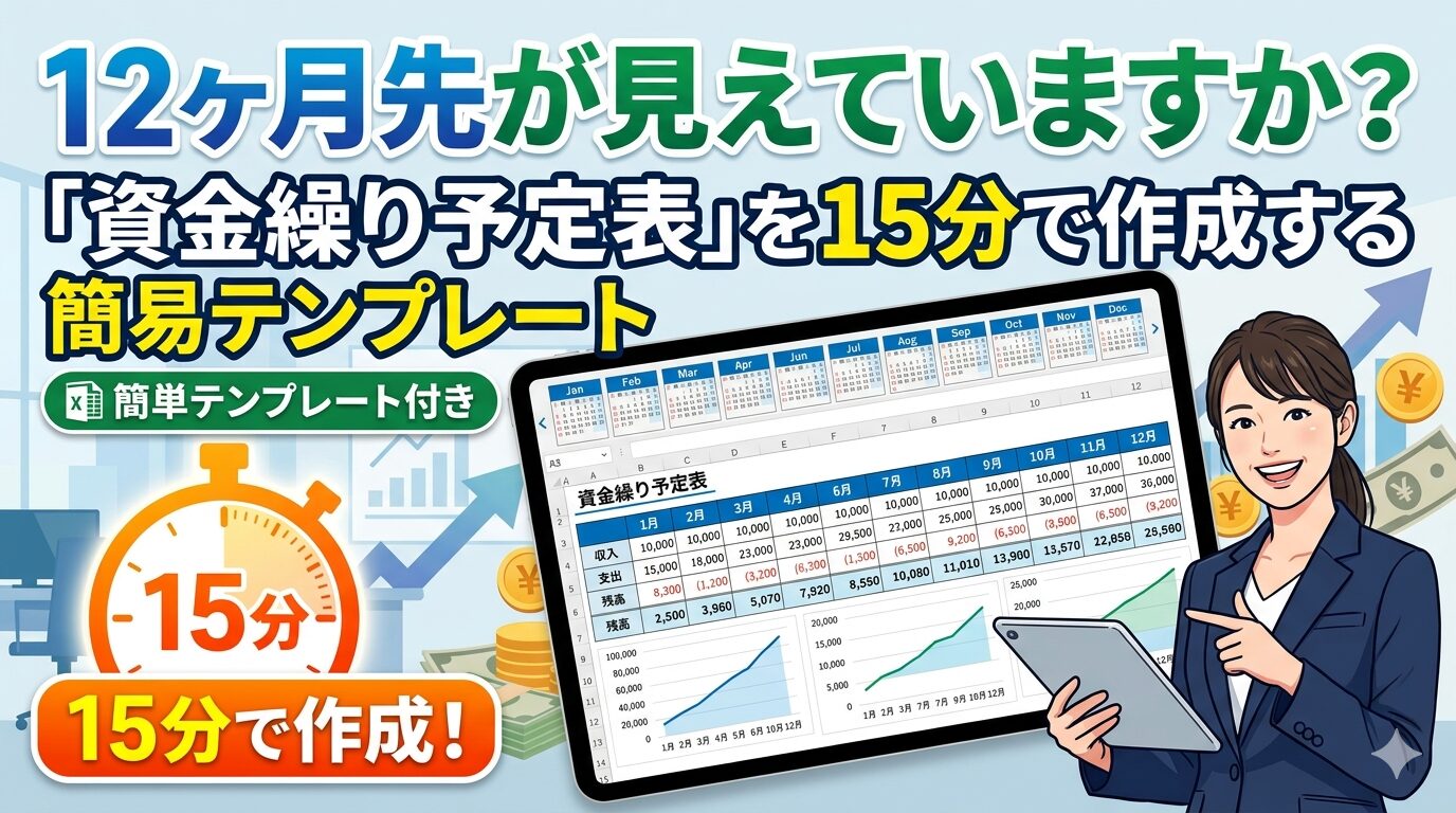 12ヶ月先が見えていますか？「資金繰り予定表」を15分で作成する簡易テンプレート