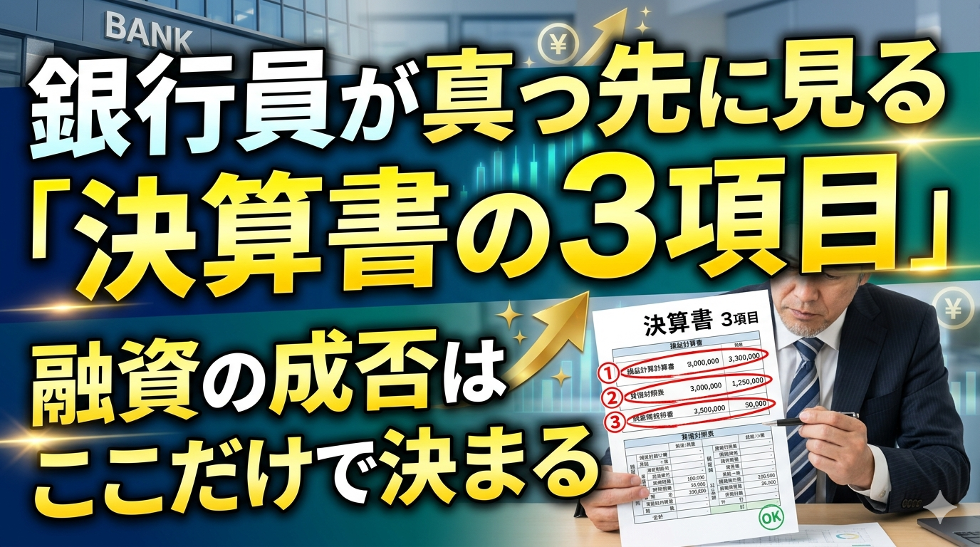 銀行員が真っ先に見る「決算書の3項目」：融資の成否はここだけで決まる